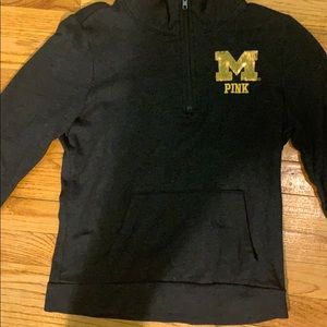 Pink michigan 1/4 zip